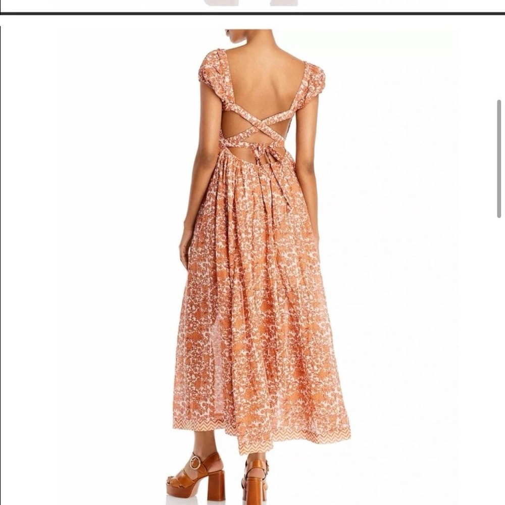 Free People Rust and Cream Floral Maxi Dress - Picture 4 of 7